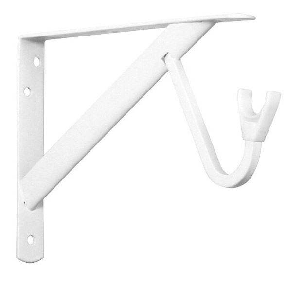 John Sterling Shelf and Rod Bracket,Steel,White RP-0495-WT