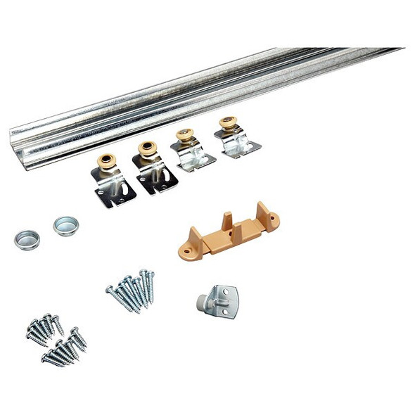 John Sterling Bypassing Door Hanger Kit,Mill, 96"L R-BYP-50-2D8