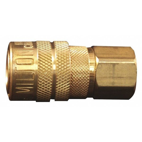 Milton M Style Coupler, 1/4 in FNPT, Brass, PK10 715