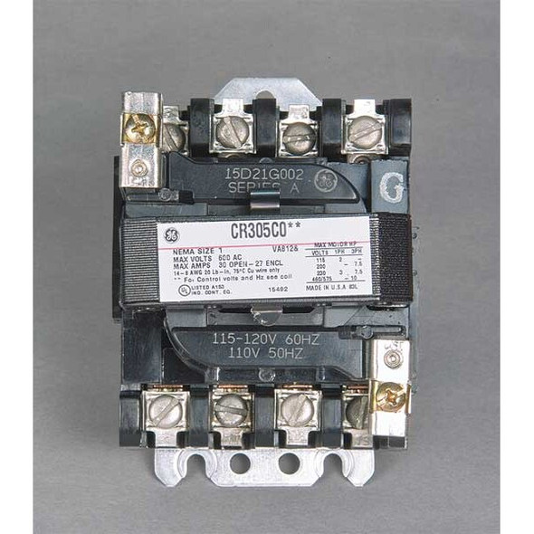 Ge 120VAC Non-Reversing Magnetic Contactor 3P 18A NEMA 0 CR305B002