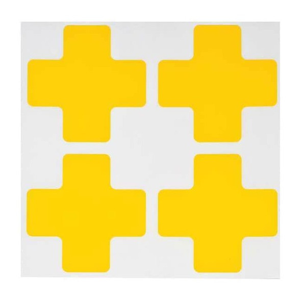 Floor Marking Tape, Polyester, Solid, Yellow, 2 in W., 8 mil Thickness, 20 PK