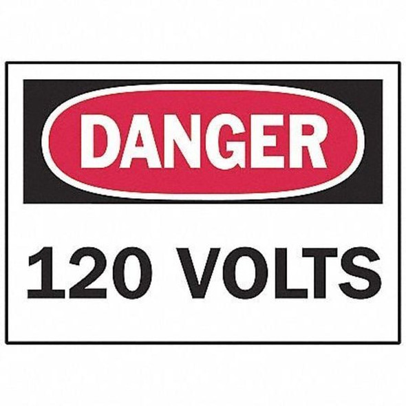 Brady Warning Label, 3 1/2 in H, 5 in W, Polyester, Horizontal Rectangle, English, 86123, PK5 86123