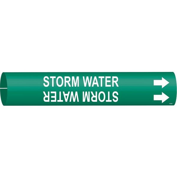 Brady Pipe Marker,Storm Water,Green,4 to 6 In 4134-D