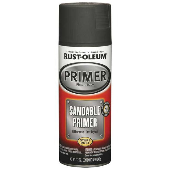 Rust-Oleum Automotive Sandable Primer Spray, Black, 12 Oz 249418