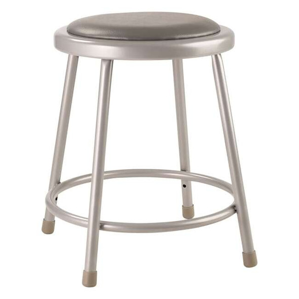 National Public Seating Round Stool, Height 18"Gray 6418