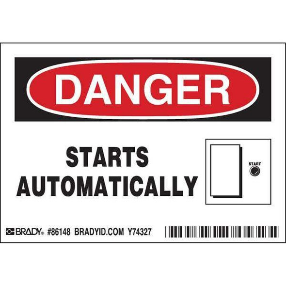 Brady Machine/Equipment Labl,3-1/2inHx5inW,PK5, 86148 86148