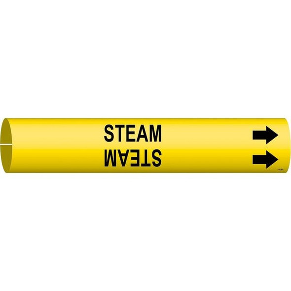 Brady Pipe Marker,Steam,Yellow,3/4 to 1-3/8 In 4129-A