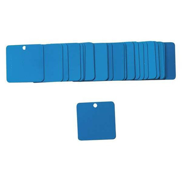 Brady Blank Tag,Aluminum,2in H,2in W,Blue,PK25 87641 Brady Blank Tag,Aluminum,2in H,2in W,Blue,PK25 87641