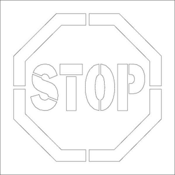 Electromark Stencil, Stop, 26 in Character Height, Polyethylene, Clear Y605020