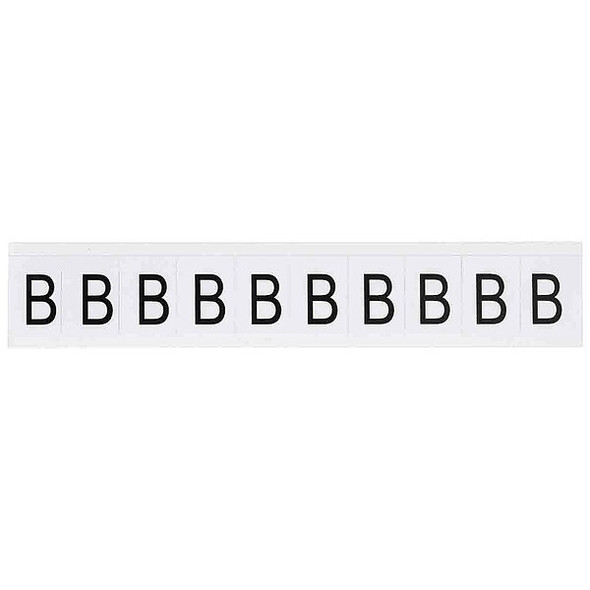 Brady Letter Label, Character B,1-1/2 In. H,PK10 9713-B