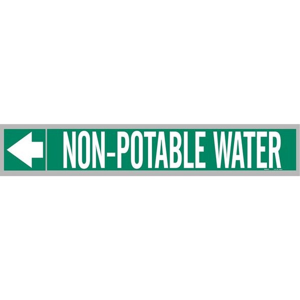 Brady Pipe Marker,Non-Potable Water,Wht Leg. 109527