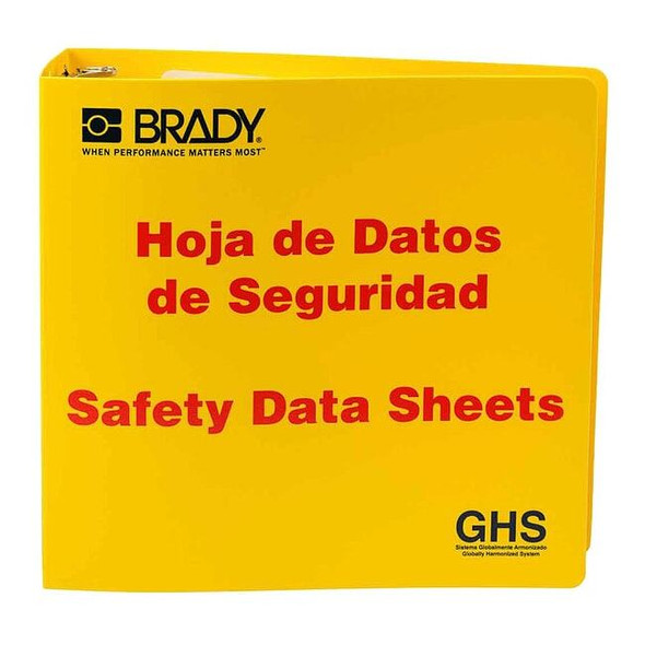 Brady Binder, Right to Know Safety Data Sheet, Height: 11 5/8 in 121186