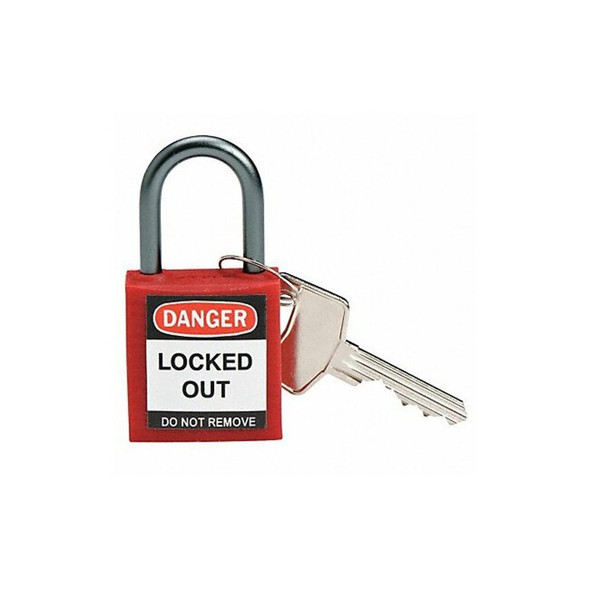 Brady Lockout Padlock,KA,Red,1-2/5"H,PK3 118953