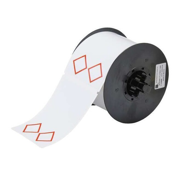 Brady Thermal Transfer Label, Red on White, Labels/Roll: 270 B30-261-7569-CLP2