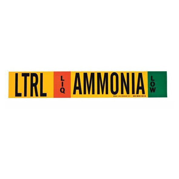 Brady Ammonia Pipe Marker,LTRL,8In and Above, 90454 90454