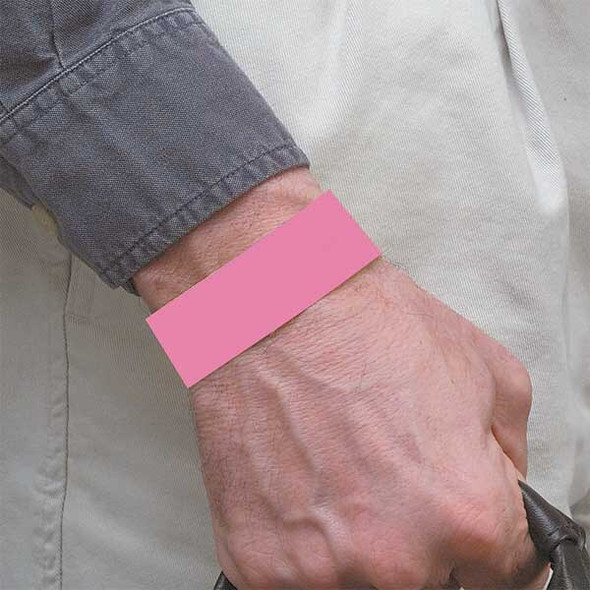Brady ID Wristband, Polyethylene, 1 in W, Pink, 500 PK 95101