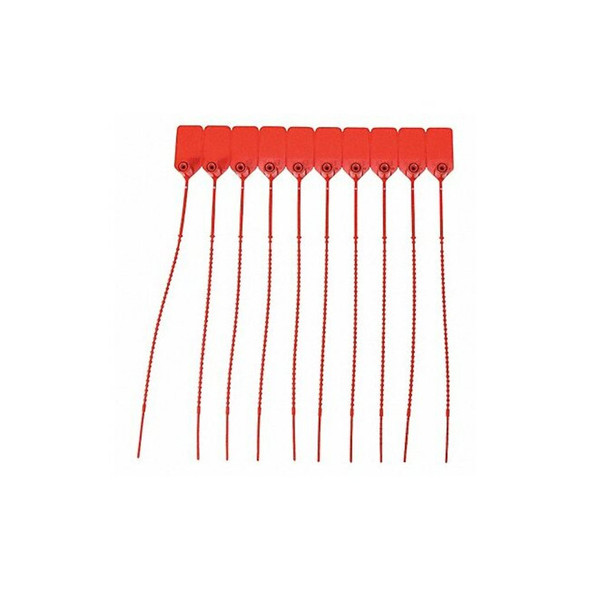 Brady Pull-Tight Seals, Plastic, 9 W, Red, 100 PK 95150