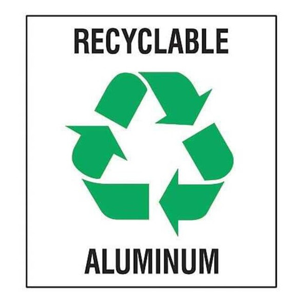 Brady Recycling Label,Recycling Aluminum,PK5 20634FLS