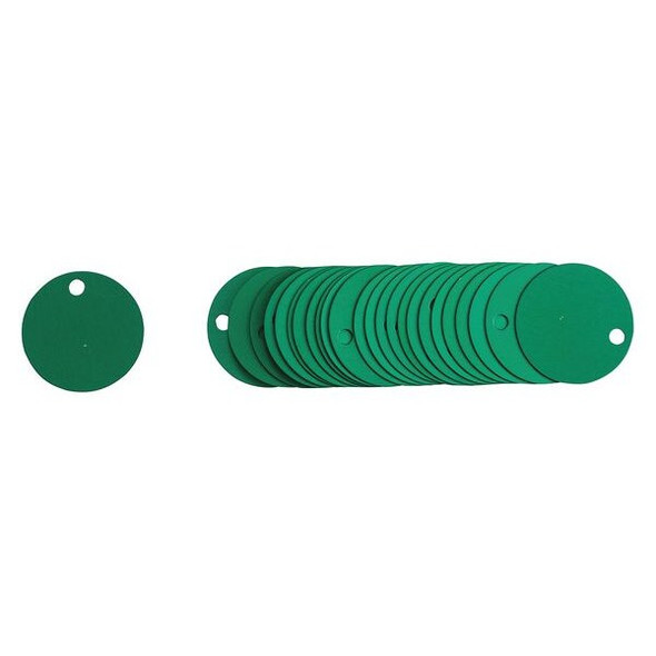 Brady Blank Tag,Aluminum,2in W,Green,PK25 49908 Brady Blank Tag,Aluminum,2in W,Green,PK25 49908