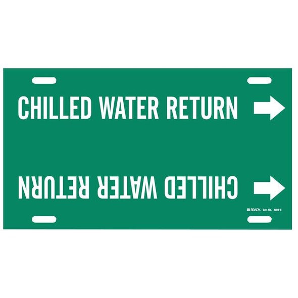 Brady Pipe Mrkr,Chilled Water Return,8 to9-7/8 4023-G