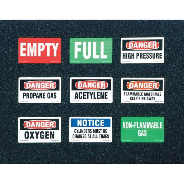 Brady Gas Cylinder Label,3 In. H,5 In. W,PK10, 60308 60308