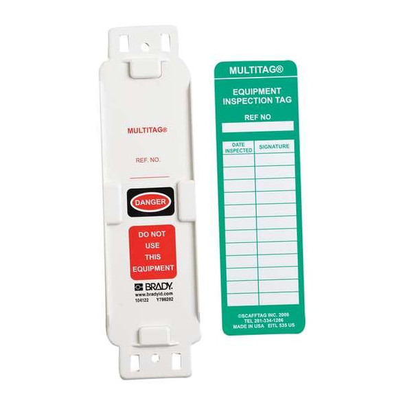 Brady Tag, Maintenance, Plastic, Green on White, Rectangle, 10 PK MUL-EITHUSA01A