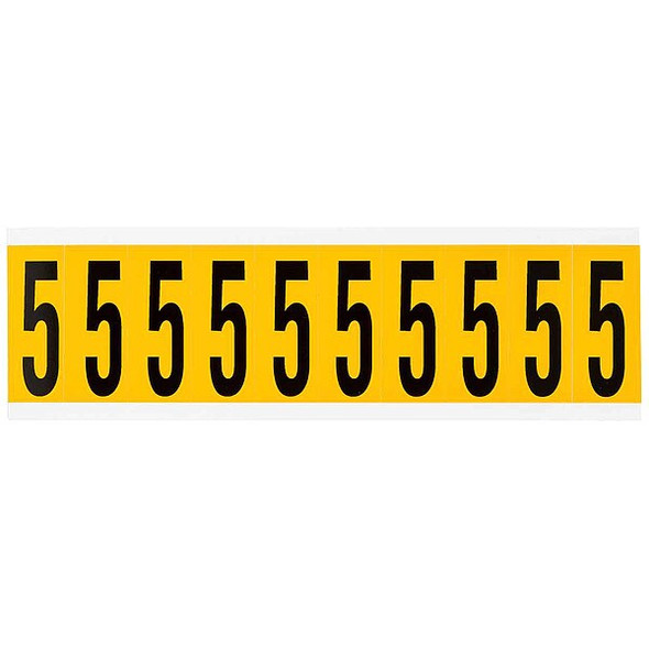 Brady Number Label, 5, 2-1/4in.Hx7/8in.W, Vinyl 1534-5