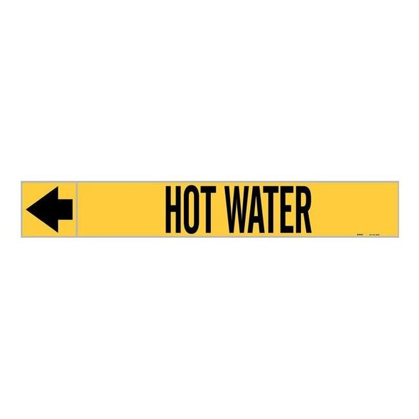 Brady Pipe Marker,Hot Water,1 In.H 20440