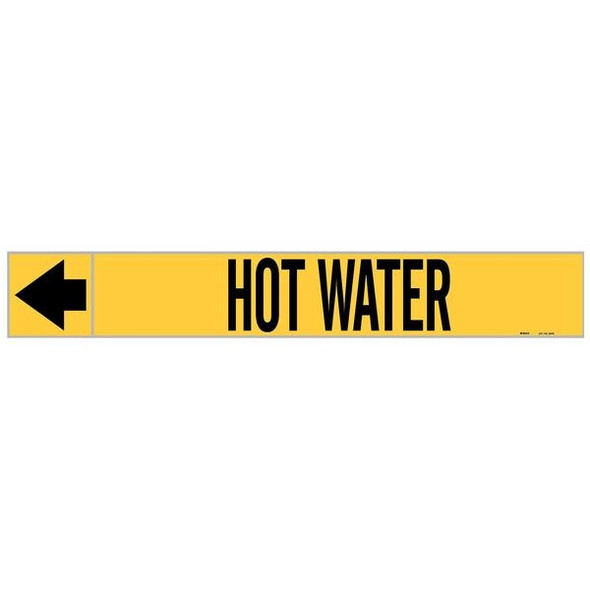 Brady Pipe Marker,Hot Water,1 In.H 20440