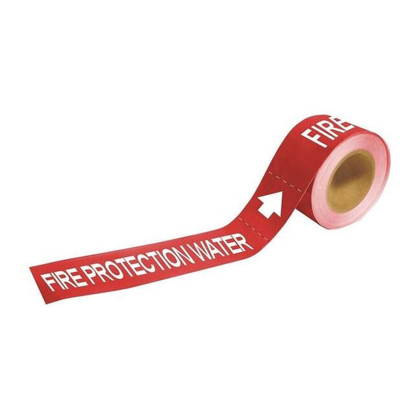 Brady Pipe Marker,Fire Protection Water,2 In.H 73891