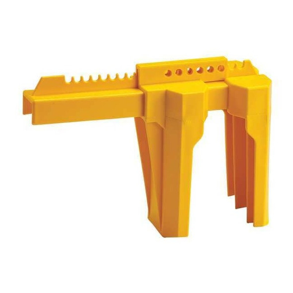 Brady Ball Valve Lockout,Yellow,2 to 8 In. BS08A-YW