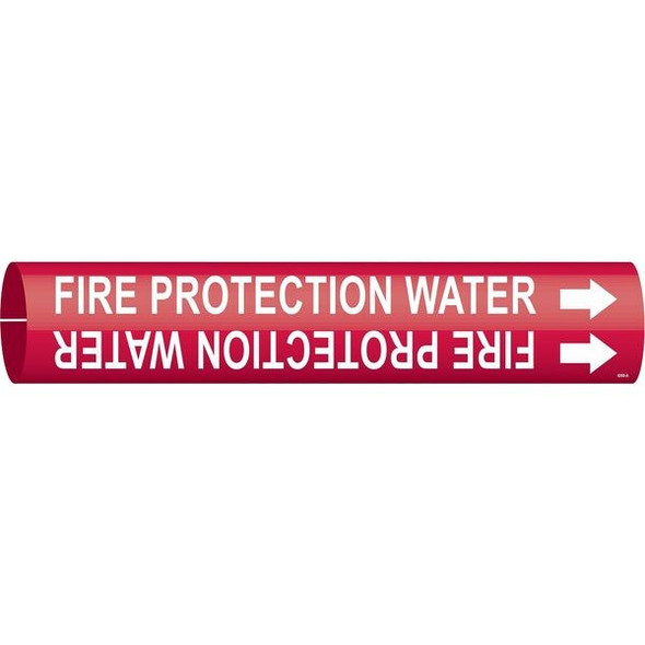 Brady Pipe Marker,Fire Protection Water,Red 4060-A