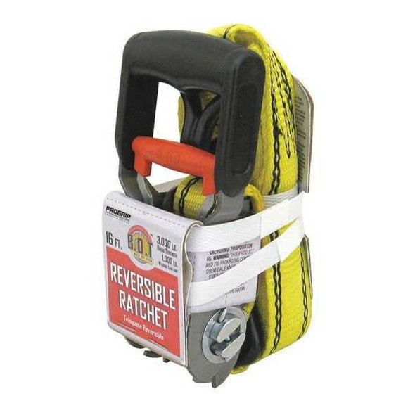 Progrip Cargo Control Tie-Down Strap,16 ft. L,1-1/4" W,Yellow 330600