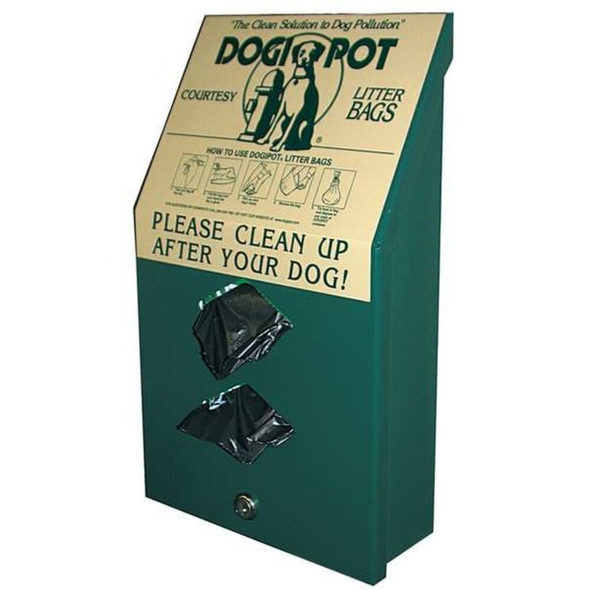 Dogipot 15-1-2" Green Aluminum, PetWaste Bag Dispenser 1002-2