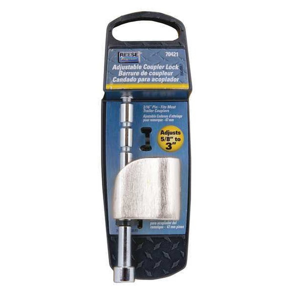 Reese Adjustable Coupler Lock, Silver Brushed 7042100