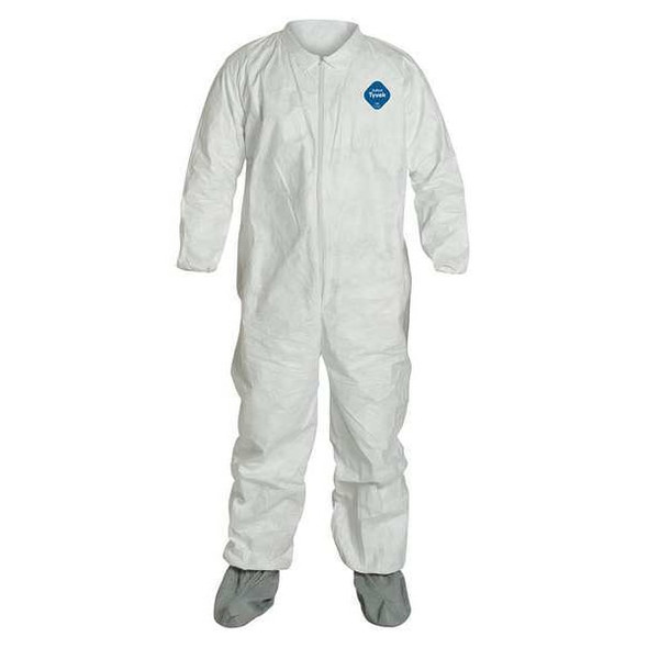 Dupont Coverall. Collar. Elastic Wrists. White. MD TY121SWHMD0025NS