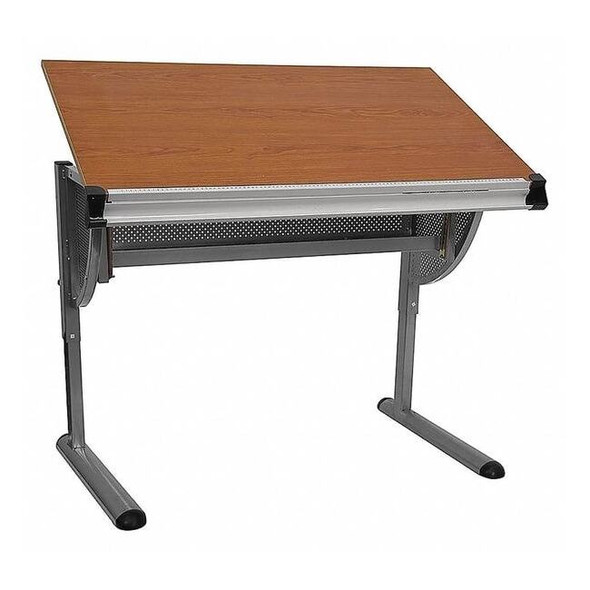 Adjustable Table, 45.25" W, 28.25" L, 47.75" H, Laminate Top, Red