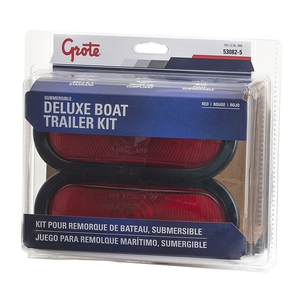 Grote Trailer Lighting Kit,Oval,Red,8-1/4" L 53082-5