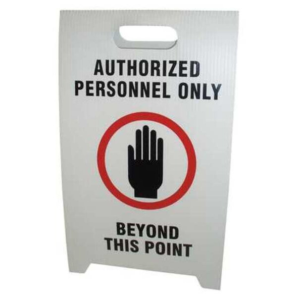 Floor Safety Sign, 20 in Height, 12 in Width, Corrugated Plastic, English