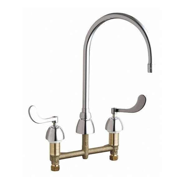 Gooseneck Kitchen/Bathroom Faucet, Manual, 8" Mount, 3 Hole Commercial