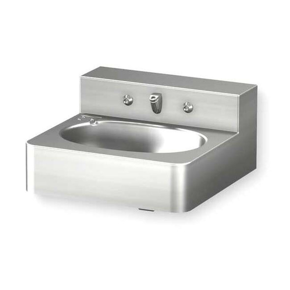 Acorn Controls Penal Bathroom Sink,Stainless Steel,Wall 1652-1-BP-04-M