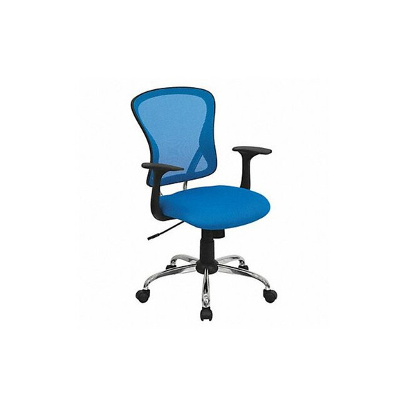 Flash Furniture Office Chair,40 in H,Blue H-8369F-BL-GG Flash Furniture Office Chair,40 in H,Blue H-8369F-BL-GG