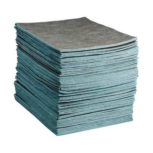 Brady Sorbent Pad, 32 gal, 16 in x 18 in, Universal, White, 100 PK RFDP300