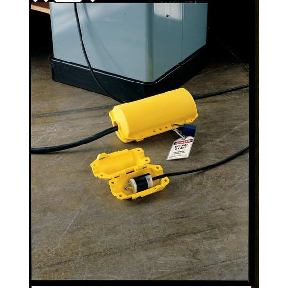 Hubbell Wiring Device-Kellems Plug Lockout,Yellow,3/8In Shackle Dia. HLD2