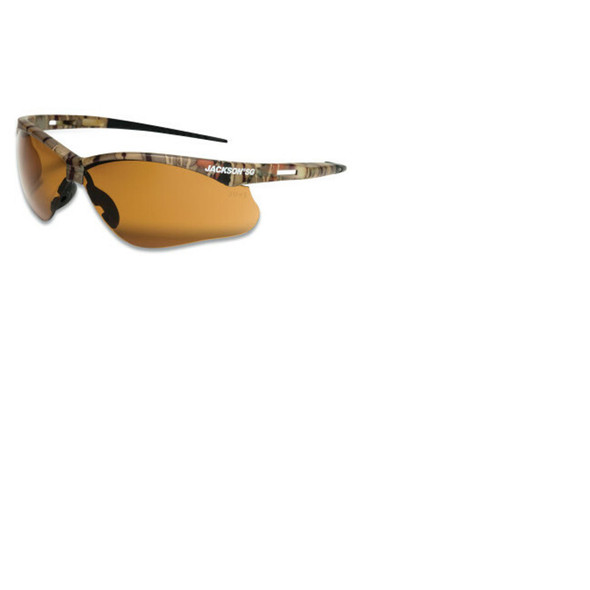 SG Series Safety Glasses, Bronze Poly Lens, Hardcoat Anti-Scratch, Camo Poly Half-Frame