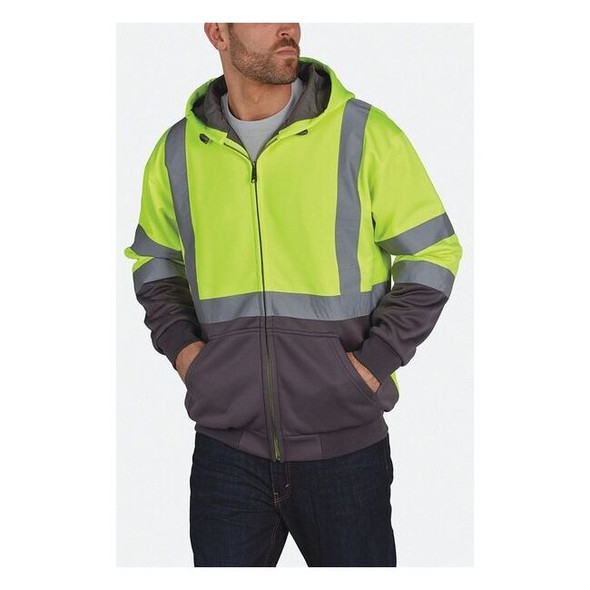 Utility Pro Hi-Viz Sweatshirt, Ylw/Blk, Polymide, 3XL UHV425x-3X-BLKYLW