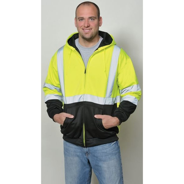 Utility Pro Hi-Viz Sweatshirt, Ylw/Blk, Polymide, 3XL UHV425x-3X-BLKYLW
