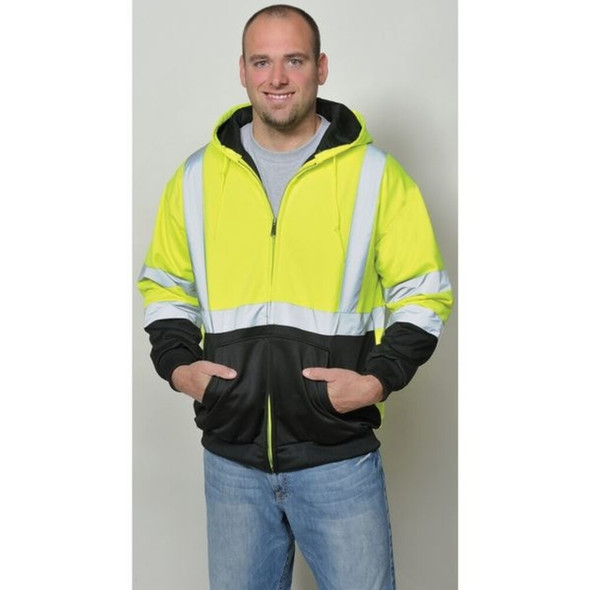 Utility Pro Hi-Viz Sweatshirt,Ylw-Blk,Polymide,3XL UHV425x-3X-BLKYLW