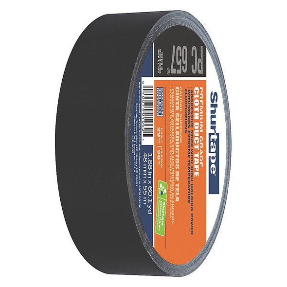 Shurtape DuctTape,Black,60-1/8ydL,1-7/8inW 105486