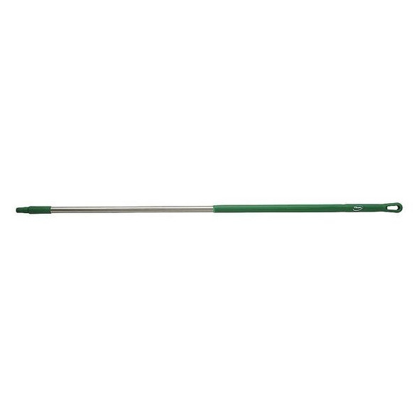 Vikan 1510mm Color Coded Handle, 1 1/4 in Dia, Green, Stainless Steel 29392
